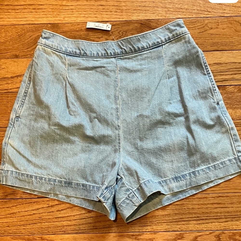 Madewell clean denim high rise pull on jean shorts S NWT